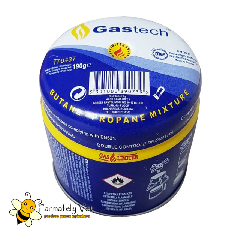 Butelie mică de gaz Gastech 190 g, amestec butan-propan