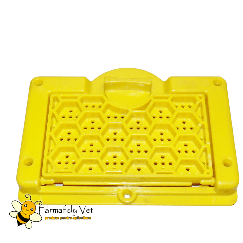 Rampă de zbor din plastic galben, cu clapeta perforată închisă