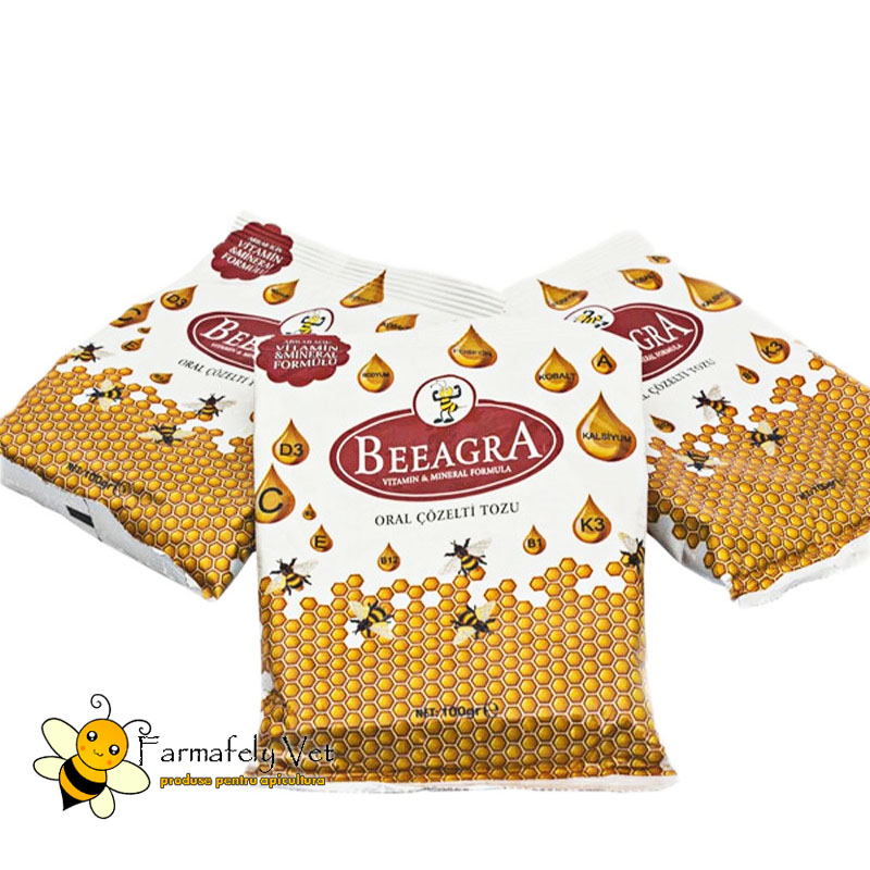 Plicuri BeeAgra de 100 g, formulă de vitamine și minerale pentru albine
