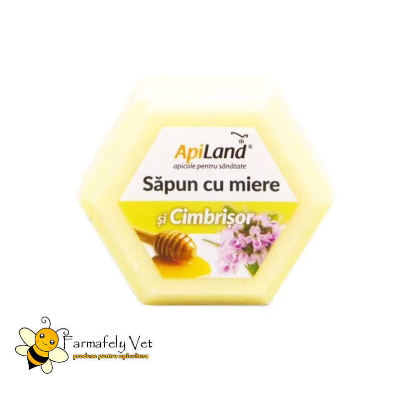 Săpun cu miere și cimbrișor ApiLand, în formă hexagonală