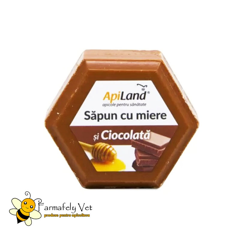 Săpun cu miere și ciocolată ApiLand, în formă hexagonală