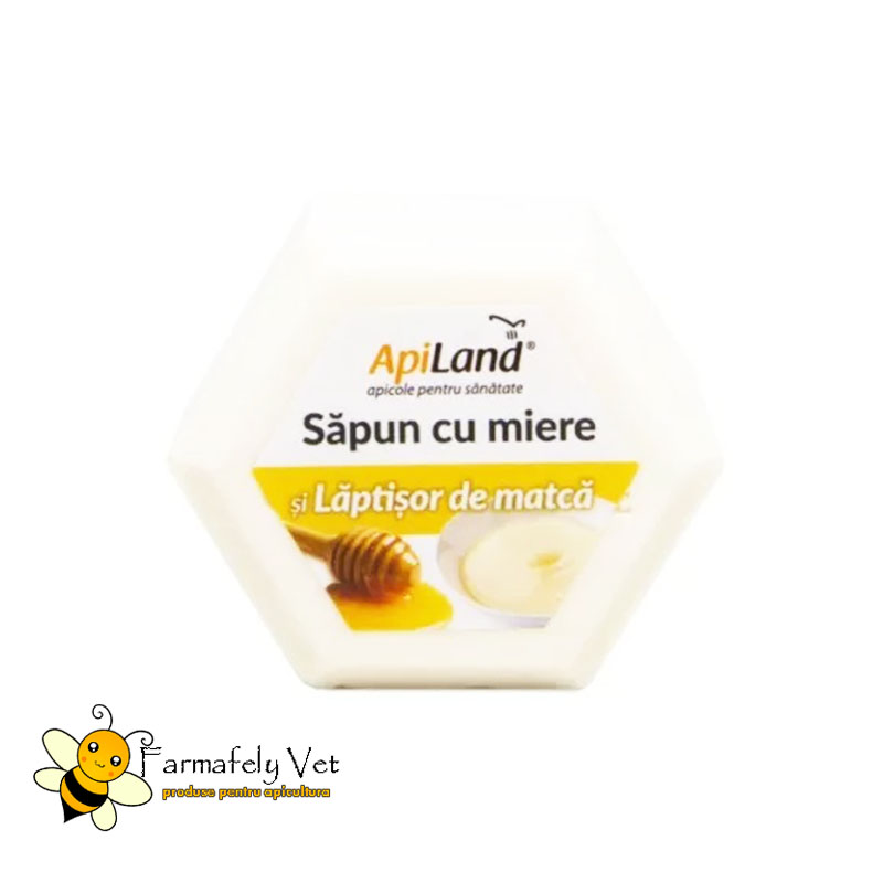 Săpun cu miere și lăptișor de matcă ApiLand, în formă hexagonală