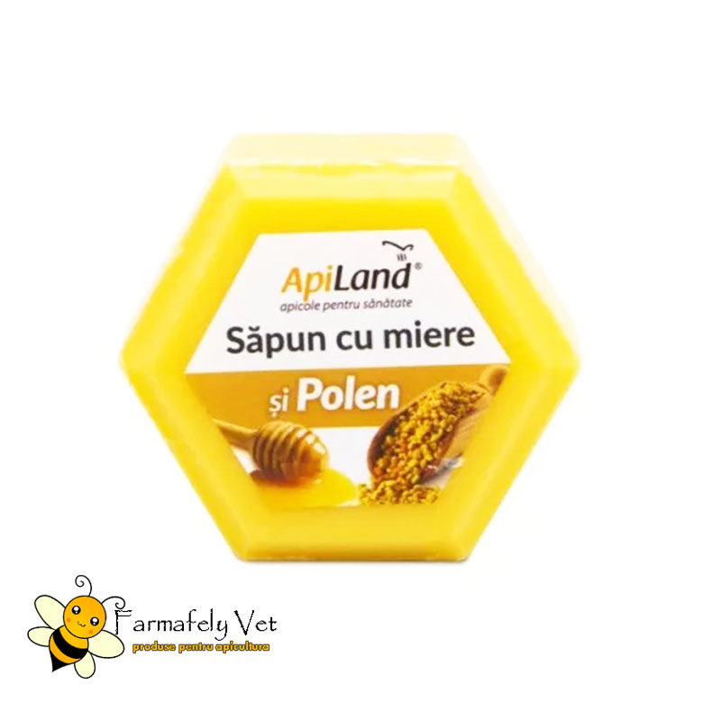 Săpun cu miere și polen ApiLand, în formă hexagonală