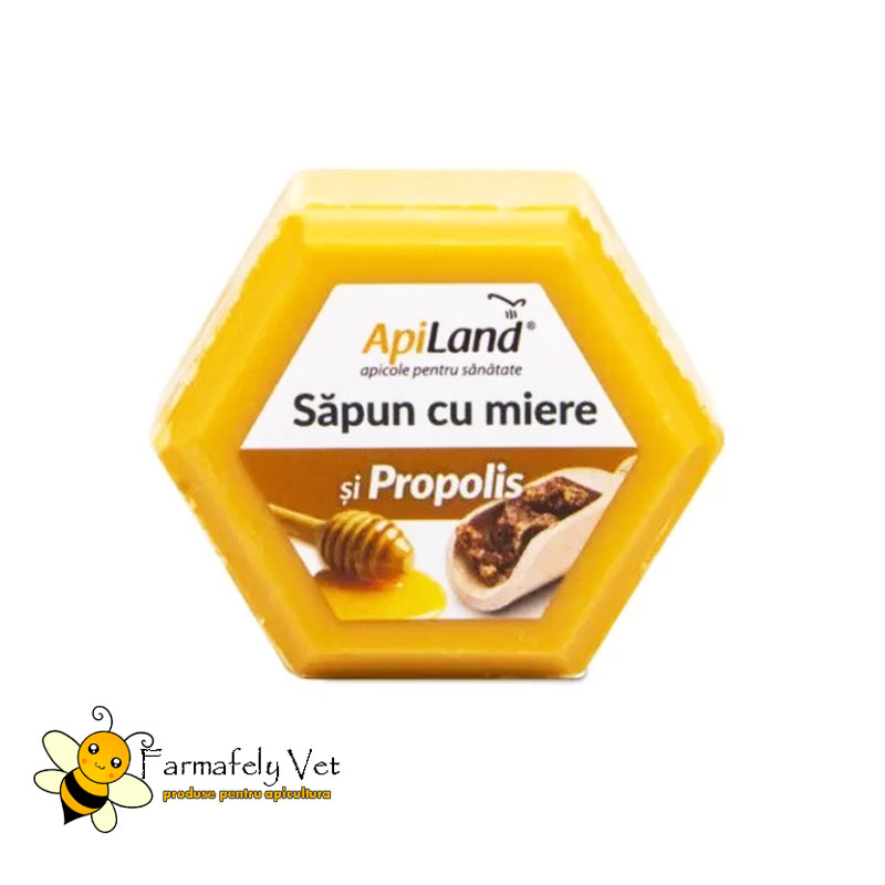 Săpun cu miere și propolis ApiLand, în formă hexagonală
